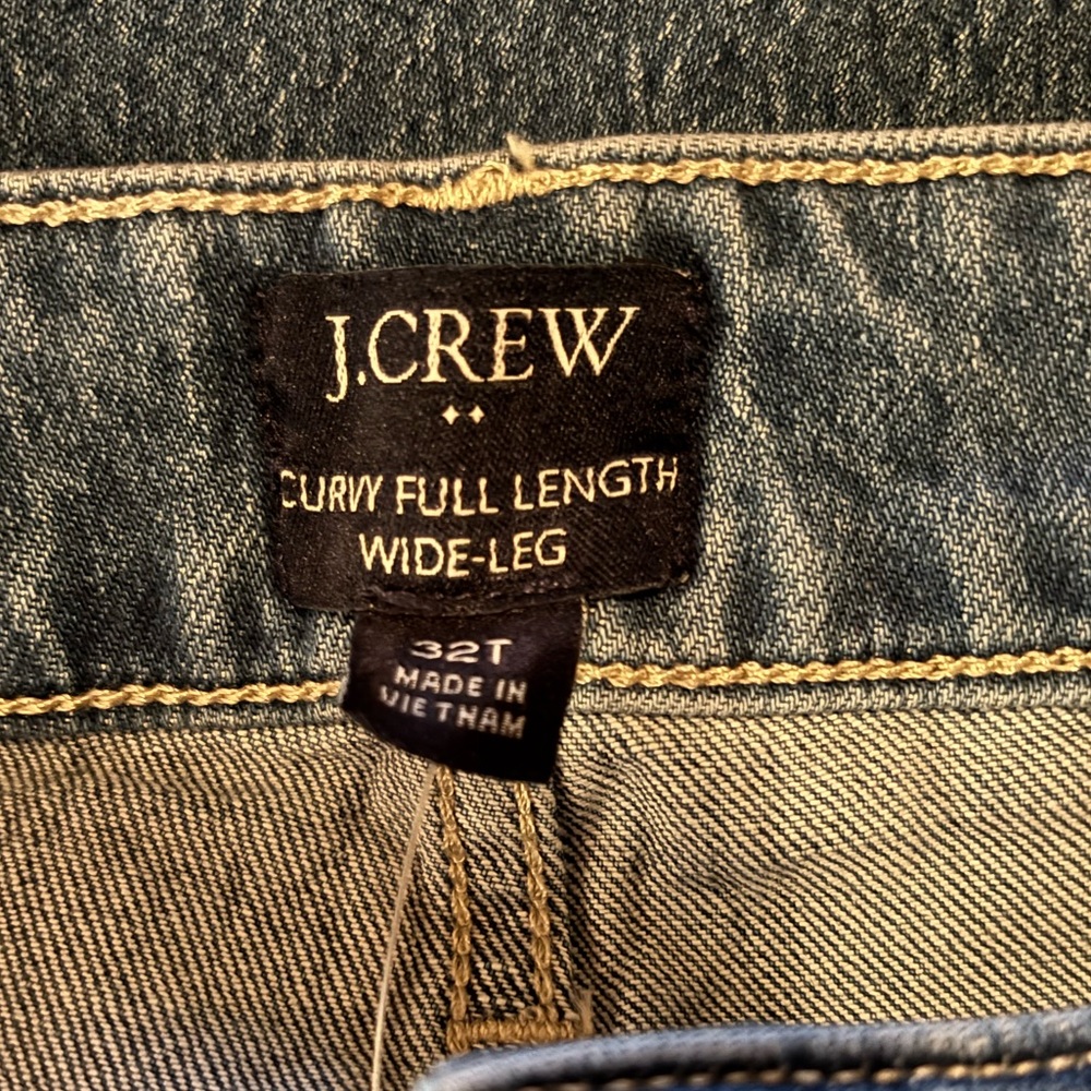 NWT J.Crew Factory Wide Leg Women's Jeans, size 32T - Picture 5 of 9